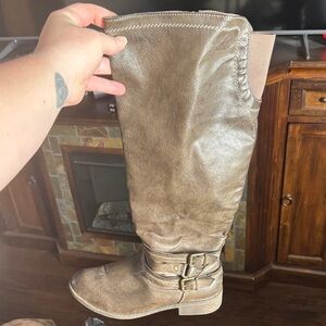 Metallic Knee-High Boots